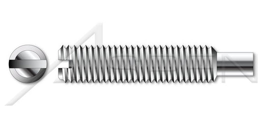 A2 Stainless Steel Long Dog Point Full Thread Slotted Set Screw - Image 1