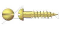 Round Slot Drive Brass Wood Screw