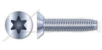 Steel Zinc Plated and Waxed Flat Undercut 6Lobe Torx® Drive Trilobe Thread Rolling Screw for Metals