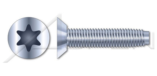 Steel Zinc Plated and Waxed Flat Undercut 6Lobe Torx® Drive Trilobe Thread Rolling Screw for Metals - Image 1