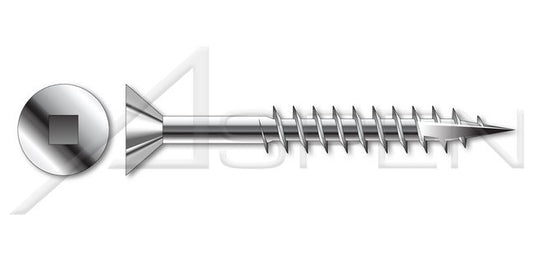 AISI 305 Stainless Steel (18-8) Type 17 Point Flat Square Drive with Nibs Deck Screw - Image 1