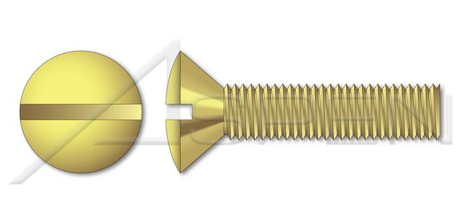 Steel Yellow Zinc Round Slot Drive Full Thread Machine Screw - Image 1