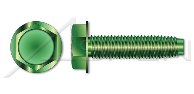 Steel Green Zinc Hex Indented Washer Head Trilobe Thread Rolling Screw for Metals - Image 1