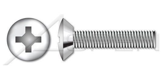AISI 316 Stainless Steel Round Slot Drive Full Thread Machine Screw - Image 1