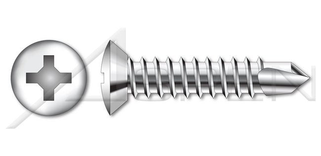 AISI 304 Stainless Steel (18-8) Type "B" Slotted Hex Indented Washer Self-Tapping Sheet Metal Screw - Image 1