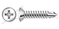 AISI 304 Stainless Steel (18-8) Type "B" Slotted Hex Indented Washer Self-Tapping Sheet Metal Screw