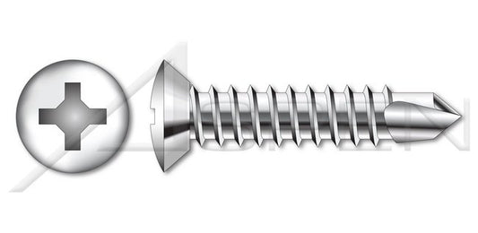 AISI 304 Stainless Steel (18-8) Type "B" Slotted Hex Indented Washer Self-Tapping Sheet Metal Screw - Image 1