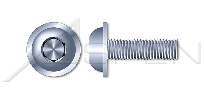 Class 10.9 Steel Zinc Plated Full Thread Flanged Button Head Hex Socket Cap Screw - Image 1