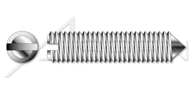 A2 Stainless Steel Cone Point Slotted Set Screw - Image 1