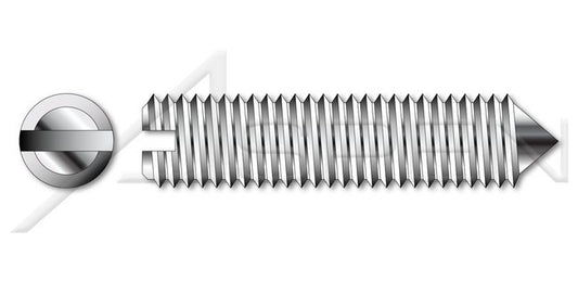 A2 Stainless Steel Cone Point Slotted Set Screw - Image 1