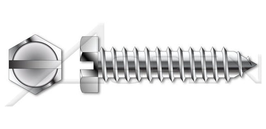 Slotted Steel Black Oxide Type "AB" Hex Indented Washer Self-Tapping Sheet Metal Screw - Image 1