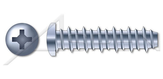 #6 Head Steel Zinc Plated and Baked Type "A" Oval Trim Head Phillips® Drive Self-Tapping Sheet Metal Screw - Image 1
