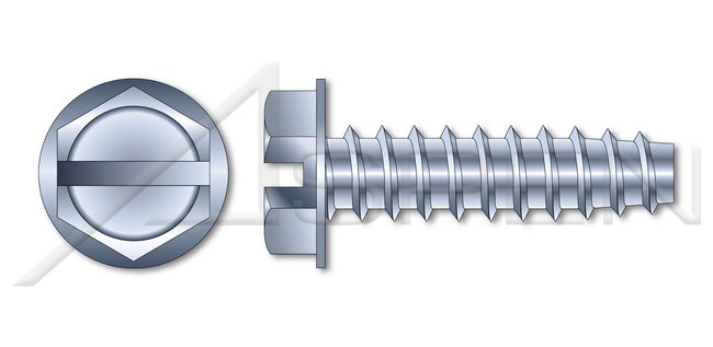 Steel Zinc Plated and Waxed Hex Slotted Indented Washer Head 48-2 Thread Trilobe Thread Rolling Screw for Plastics - Image 1