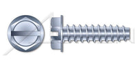 Steel Zinc Plated and Waxed Hex Slotted Indented Washer Head 48-2 Thread Trilobe Thread Rolling Screw for Plastics
