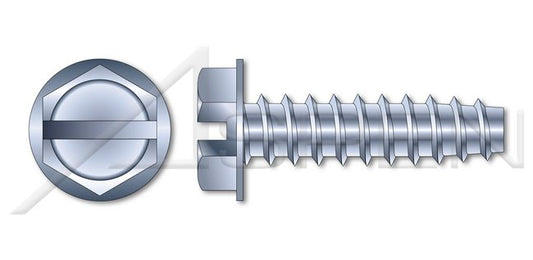 Steel Zinc Plated and Waxed Hex Slotted Indented Washer Head 48-2 Thread Trilobe Thread Rolling Screw for Plastics - Image 1