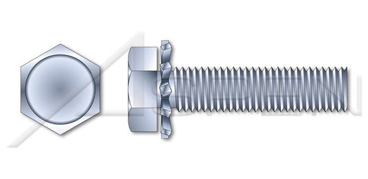 Steel Zinc Plated and Baked Indented Hex Head External Tooth Washer Safety and Environmental Management System (SEMS) Machine Screw - Image 1