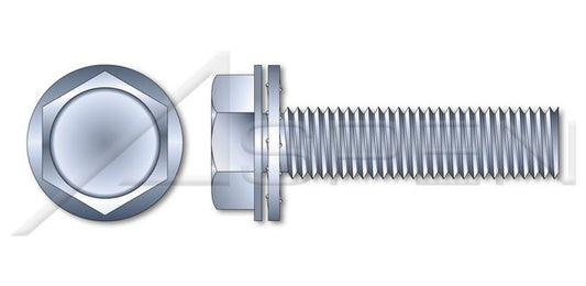 Steel Zinc Plated and Baked Hex Indented Washer Head Internal Tooth Washer Safety and Environmental Management System (SEMS) Machine Screw - Image 1