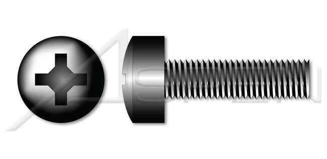 AISI 316Ti Stainless Steel Pan Slot Drive Full Thread Metric Machine Screw - Image 1