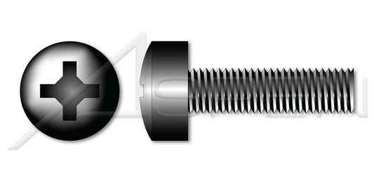 AISI 316Ti Stainless Steel Pan Slot Drive Full Thread Metric Machine Screw - Image 1