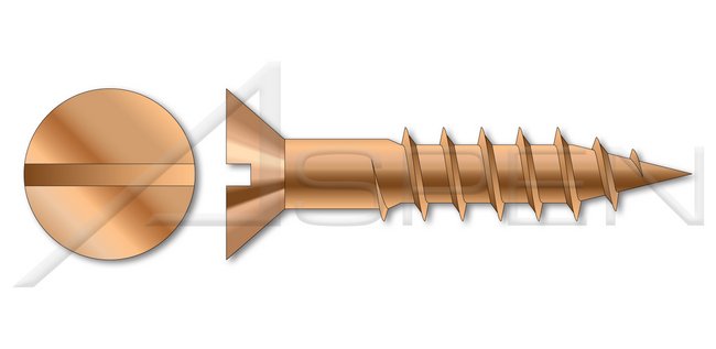 Flat Slot Drive Silicon Bronze Wood Screw - Image 1