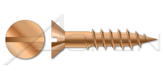 Flat Slot Drive Silicon Bronze Wood Screw - Image 1