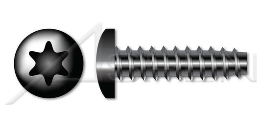 Steel Black Oxide and Waxed Pan 6Lobe Torx® Drive 48-2 Double-Lead Thread Trilobe Thread Rolling Screw for Plastics - Image 1