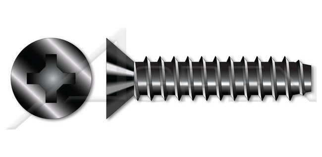A4 Stainless Steel Flat Phillips® Drive Full Thread Self-Tapping Sheet Metal Screw - Image 1