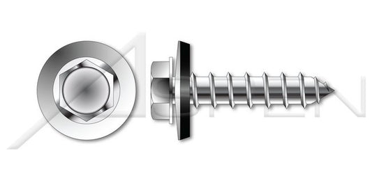 Steel Zinc Plated High Hex Indented Washer Head Made in U.S.A. Self-Drilling Screw - Image 1