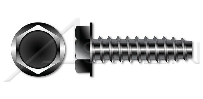 Steel Black Oxide and Waxed Hex Indented Washer Head 48-2 Thread Trilobe Thread Rolling Screw for Plastics - Image 1