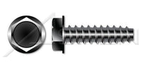 Steel Black Oxide and Waxed Hex Indented Washer Head 48-2 Thread Trilobe Thread Rolling Screw for Plastics