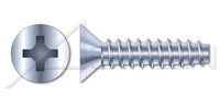 Steel Zinc Plated and Waxed Flat Phillips® Drive 48-2 Thread Trilobe Thread Rolling Screw for Plastics