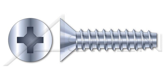 Steel Zinc Plated and Waxed Flat Phillips® Drive 48-2 Thread Trilobe Thread Rolling Screw for Plastics - Image 1