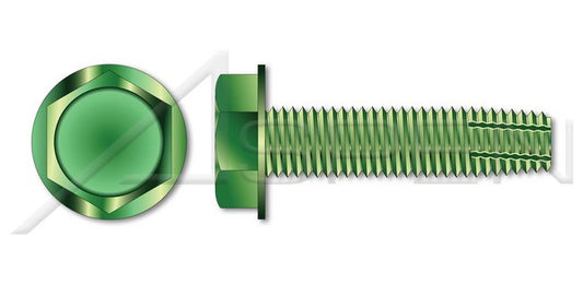 Steel Green Zinc and Baked Type "F" Hex Indented Washer Head Grounding Thread Cutting Screw - Image 1