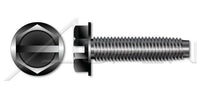 Steel Black Oxide and Waxed Hex Slotted Indented Washer Head Trilobe Thread Rolling Screw for Metals