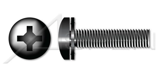 Steel Black Oxide Pan Phillips® Drive Internal Tooth Washer Safety and Environmental Management System (SEMS) Machine Screw - Image 1