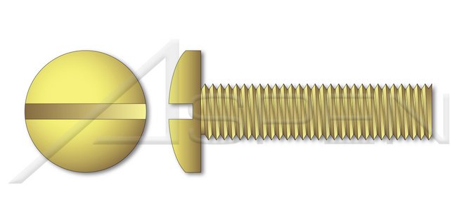 Steel Black Zinc Round Slot Drive Full Thread Machine Screw - Image 1