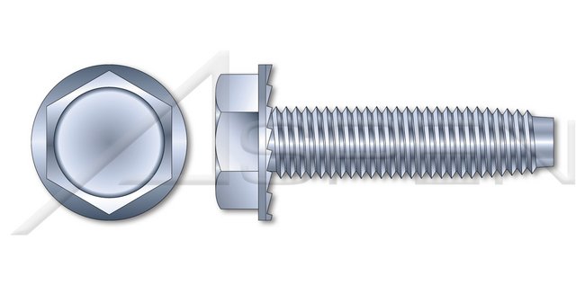 Steel Zinc Plated and Waxed Hex Indented Washer Head Locking Serrations Trilobe Thread Rolling Screw for Metals - Image 1