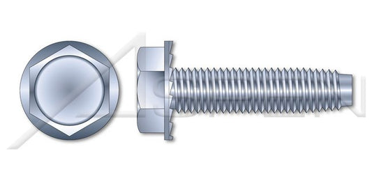 Steel Zinc Plated and Waxed Hex Indented Washer Head Locking Serrations Trilobe Thread Rolling Screw for Metals - Image 1