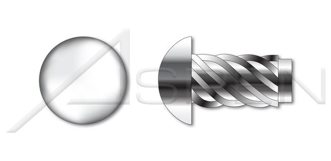 AISI 304 Stainless Steel (18-8) Round Head U-Drive Hammer Screw - Image 1