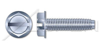 Steel Zinc Plated and Waxed Hex Slotted Indented Washer Head Trilobe Thread Rolling Screw for Metals