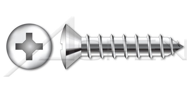 AISI 304 Stainless Steel (18-8) Type "A" Hex Indented Slotted Self-Tapping Sheet Metal Screw - Image 1