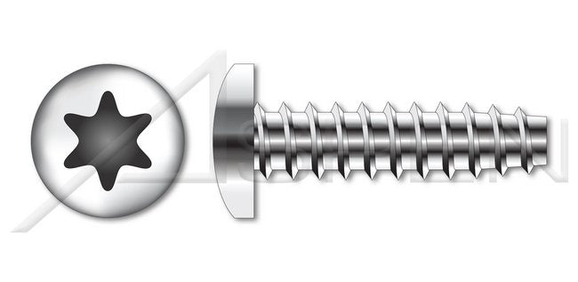 18-8 Stainless Steel Passivated and Waxed Pan 6Lobe Torx® Drive 48-2 Double-Lead Thread Trilobe Thread Rolling Screw for Plastics - Image 1
