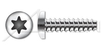 18-8 Stainless Steel Passivated and Waxed Pan 6Lobe Torx® Drive 48-2 Double-Lead Thread Trilobe Thread Rolling Screw for Plastics