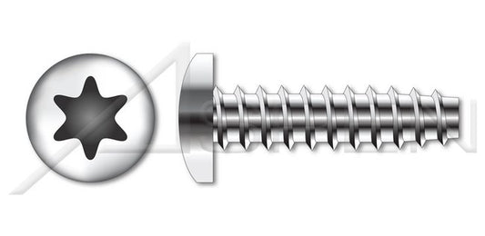 18-8 Stainless Steel Passivated and Waxed Pan 6Lobe Torx® Drive 48-2 Double-Lead Thread Trilobe Thread Rolling Screw for Plastics - Image 1