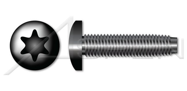 Steel Black Oxide and Waxed Pan 6Lobe Torx® Drive Trilobe Thread Rolling Screw for Metals - Image 1
