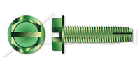 Steel Green Zinc and Baked Type "1" Hex Slotted Indented Washer Head Grounding Thread Cutting Screw