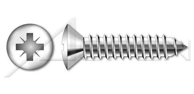 Steel Zinc Plated Type "A" Pan Head Phillips®/Slot Combo Drive Self-Tapping Sheet Metal Screw - Image 1