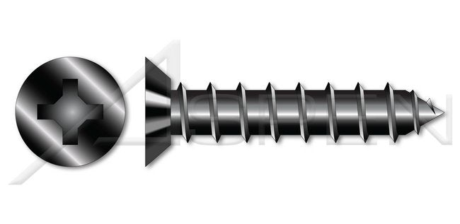 Steel Black Oxide and Oil Flat Phillips® Drive Self-Drilling Screw - Image 1