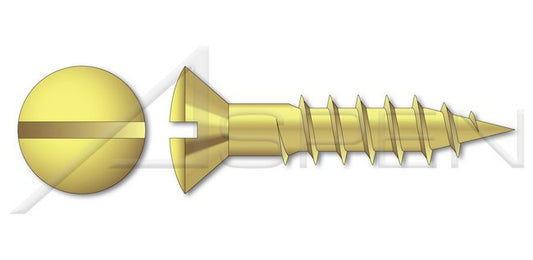 Oval Slot Drive Brass Wood Screw - Image 1