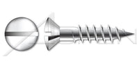 Oval Slot Drive AISI 304 Stainless Steel (18-8) Wood Screw